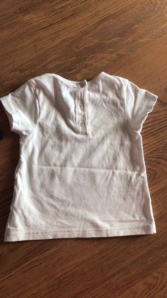 T-shirt blanc licorne - 9 mois - photo numéro 3