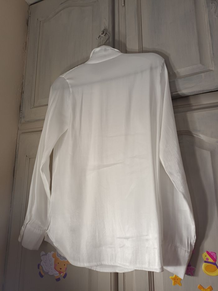 Chemise blanche nacrée satinée 38 m - photo numéro 4
