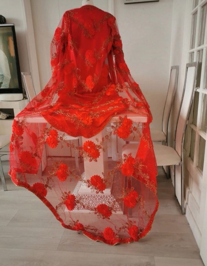 ❤️🤍Magnifique Robe Oriental 3 Pièces Fleurs Relief ❤️🤍 - photo numéro 6