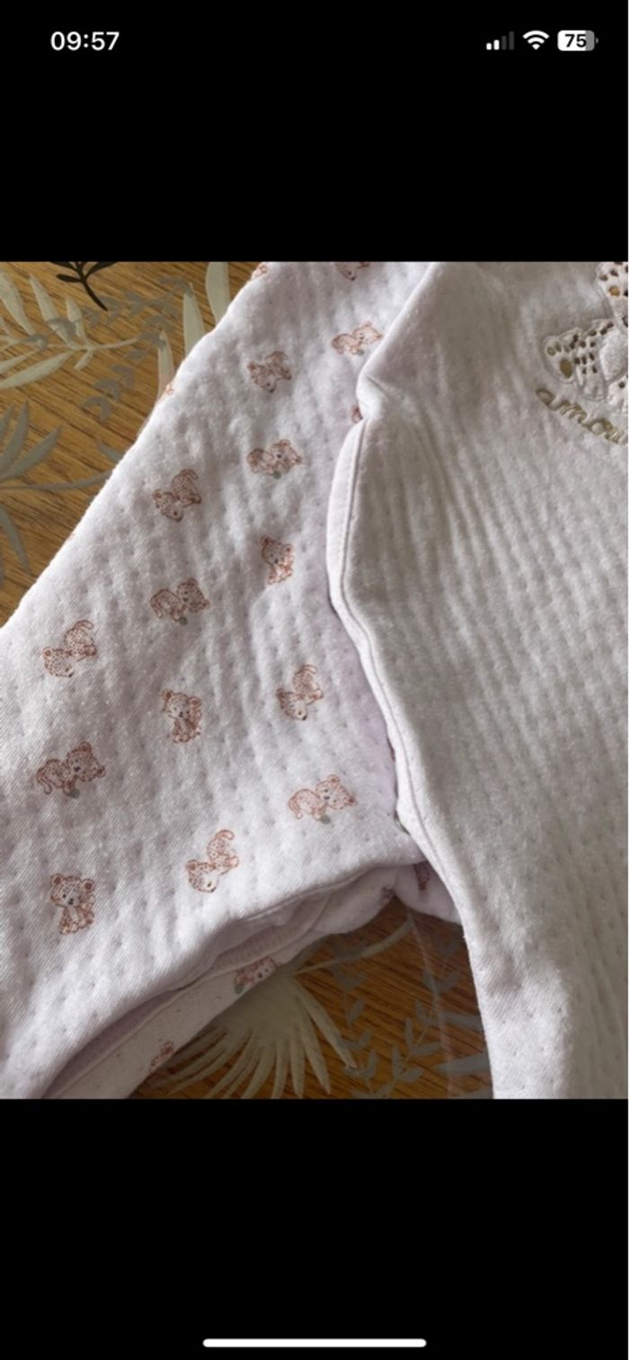 Pyjama d’hiver à pression avant blanc à motif ourson sergent major bb 3 mois - photo numéro 4