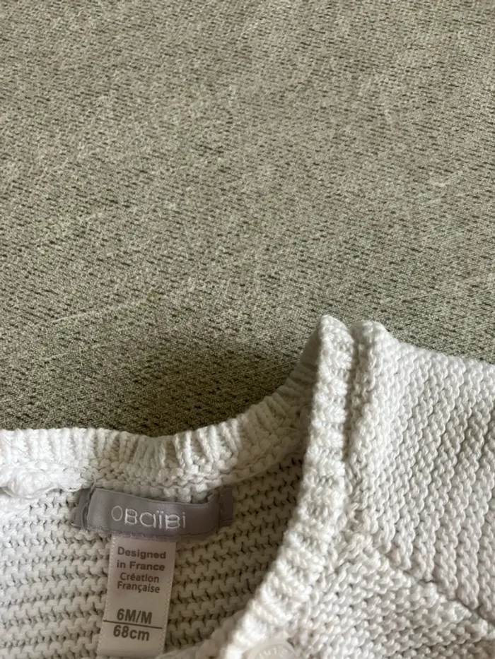 Petit gilet blanc chic – 6 mois – Obaïbi - photo numéro 5