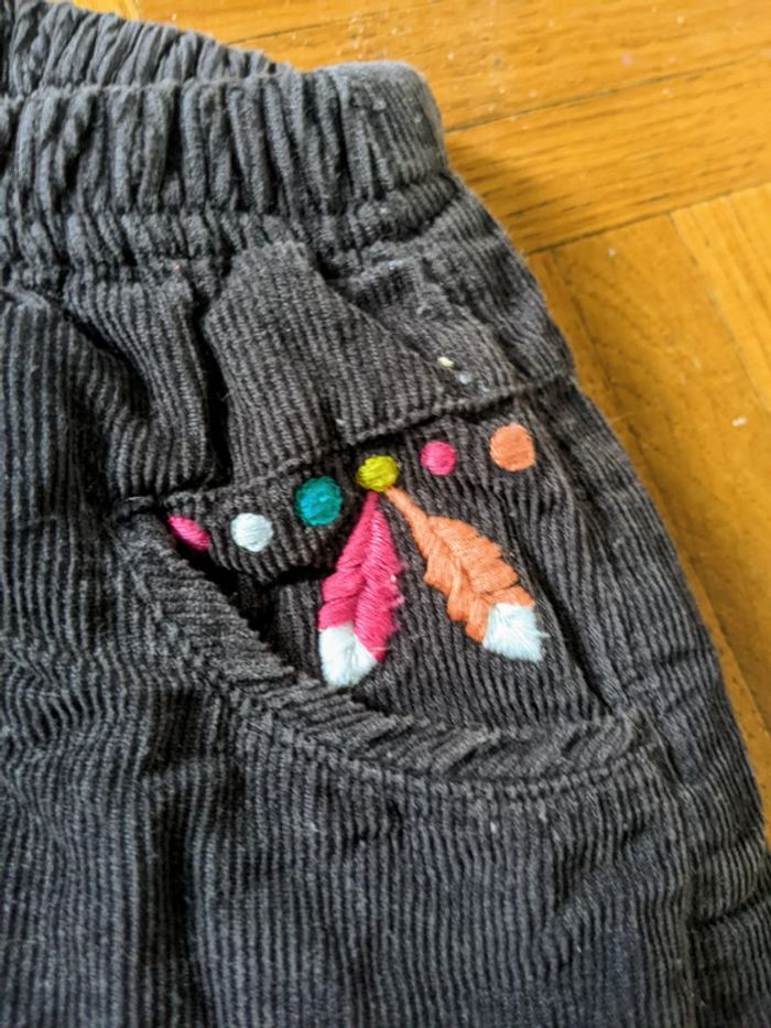 Pantalon large sarouel bébé gris taupe lion mixte 9 mois 71 cm DPAM - photo numéro 5