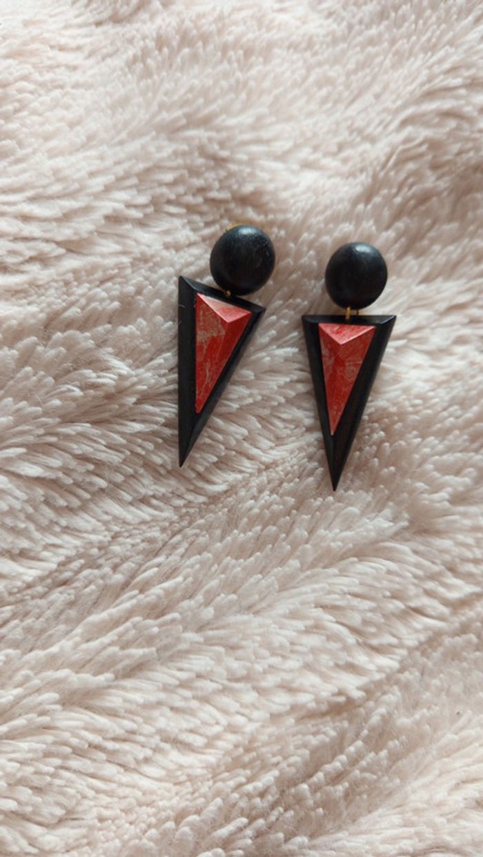 Boucles d'oreilles triangle vintage - photo numéro 6