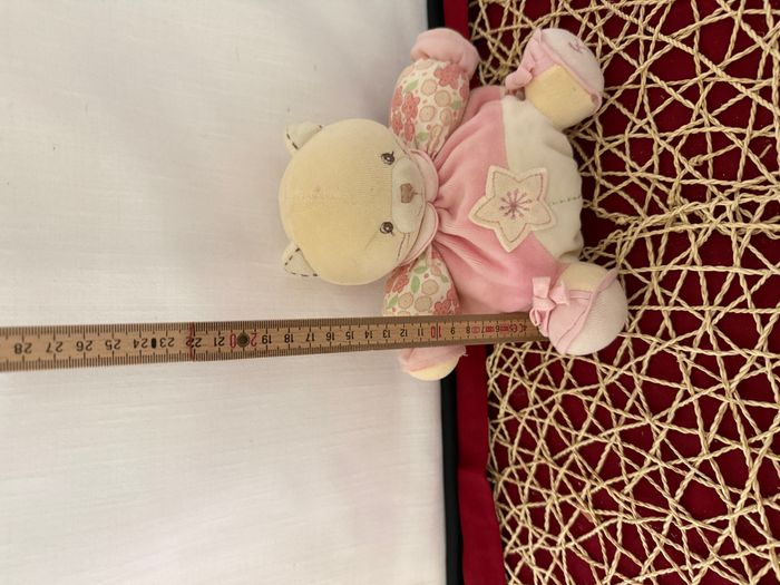 Doudou chat patapouf rose fleurs Lilirose KALOO - photo numéro 2