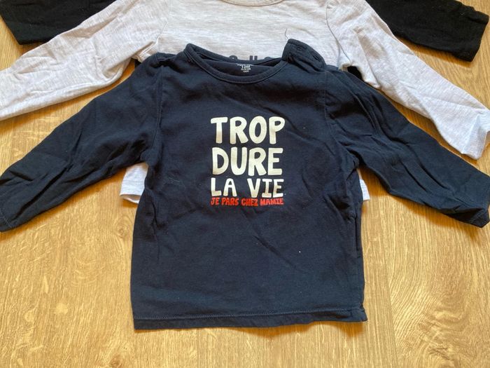 Lot t-shirt manches longues 12 mois - photo numéro 2