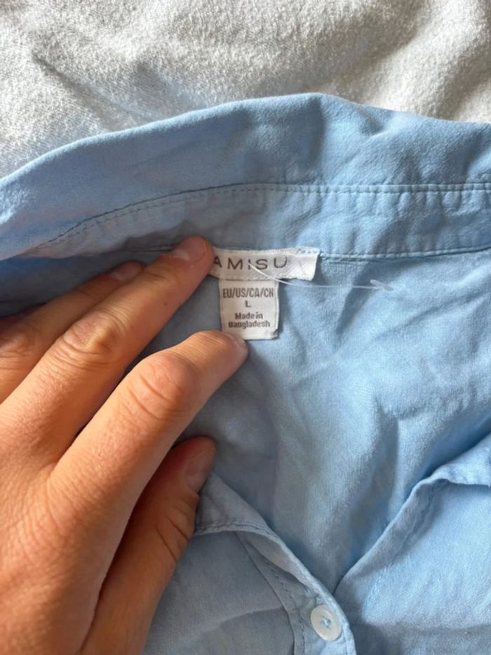 Chemise légère bleu clair amisu taille L - photo numéro 4