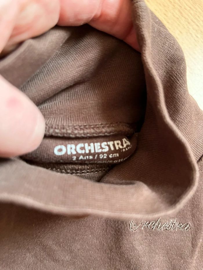 Joli sous-pull marron à col roulé Orchestra T. 2 ans/92 cm garçon TBE - photo numéro 5