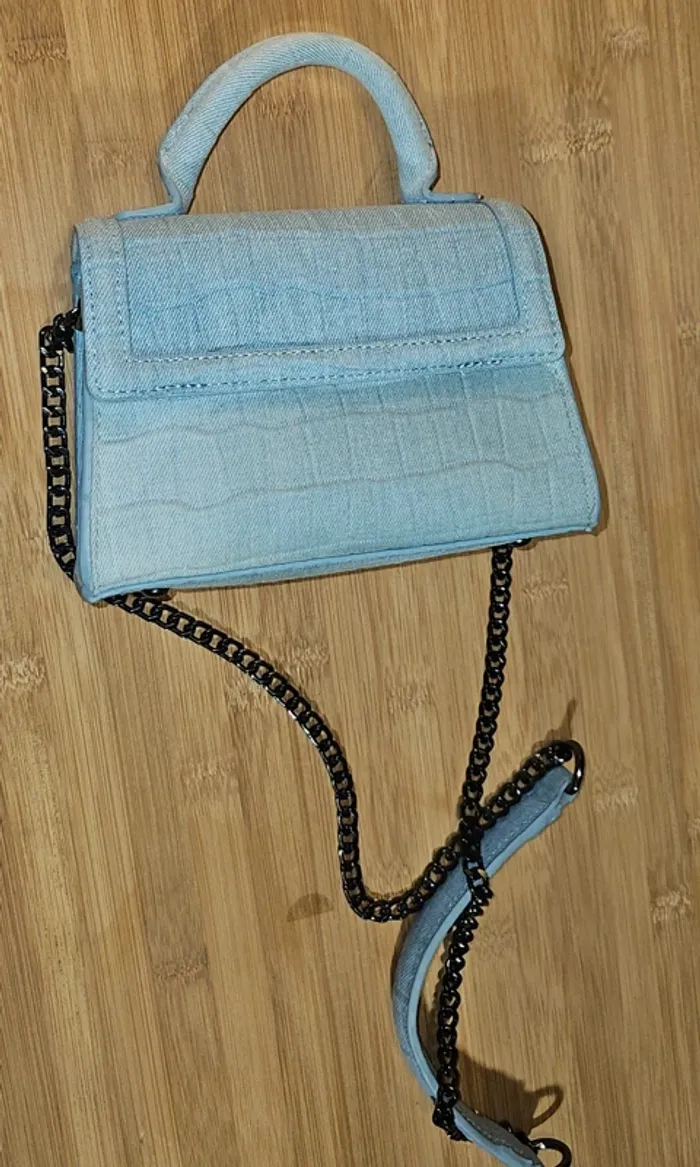 Sac Zara bleu et sa chaîne - photo numéro 2