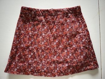 Jupe coton fleuri à velours Zara
