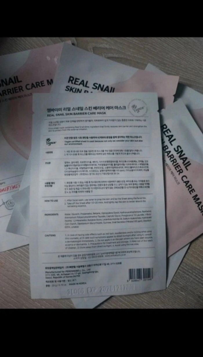 Somebymi real snail skin barrier care mask - photo numéro 2