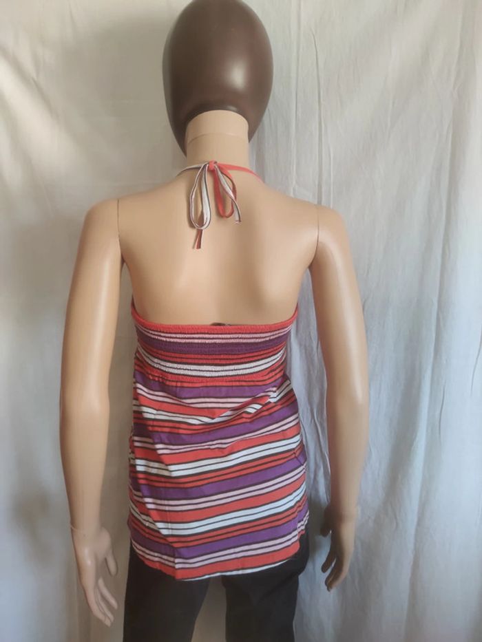 Top bustier à dos nu à rayures T. S _ MIM 💮 100% Coton - photo numéro 5
