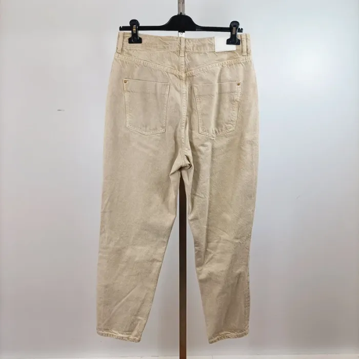 Pantalon coupe mom beige en velours côtelé Zara taille 40 100% coton A1489 - photo numéro 7