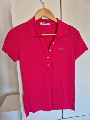 Polo lacoste femme rose taille S 36 nid d'abeille