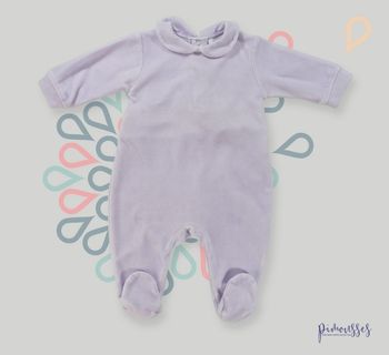 Pyjama dors-bien grenouillère velours violet pâle Vertbaudet 1 mois 54 cm fille
