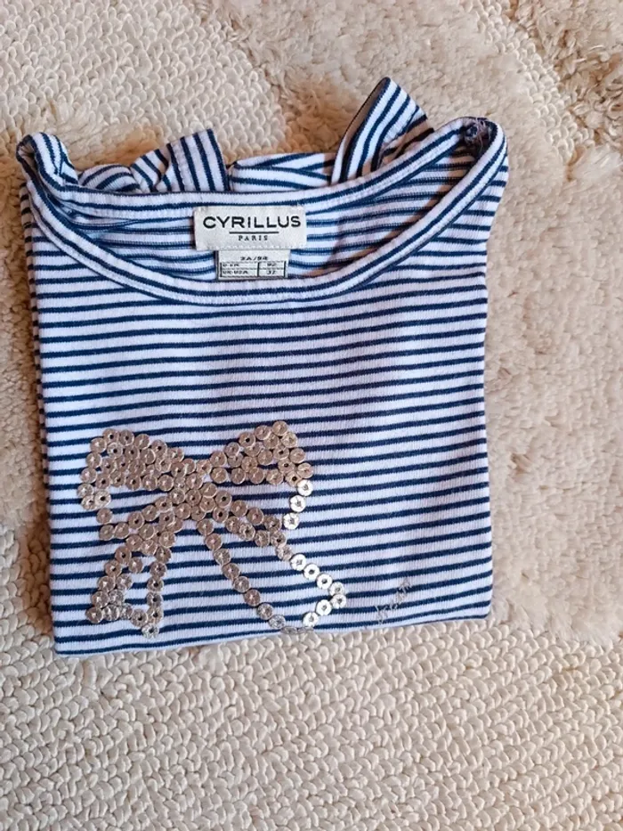 T-shirt marinière Cyrillus 2-3 ans - photo numéro 10