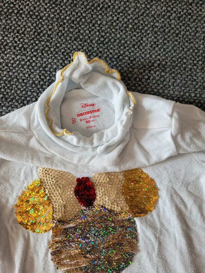T-shirt fille ML col roulé Minnie à sequins réversibles 2 ans - photo numéro 3