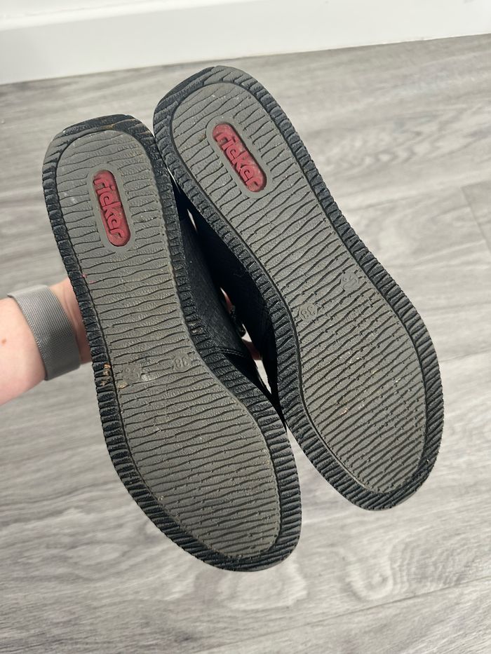 Baskets croco python serpent gris noir et argenté Rieker T38 - photo numéro 7