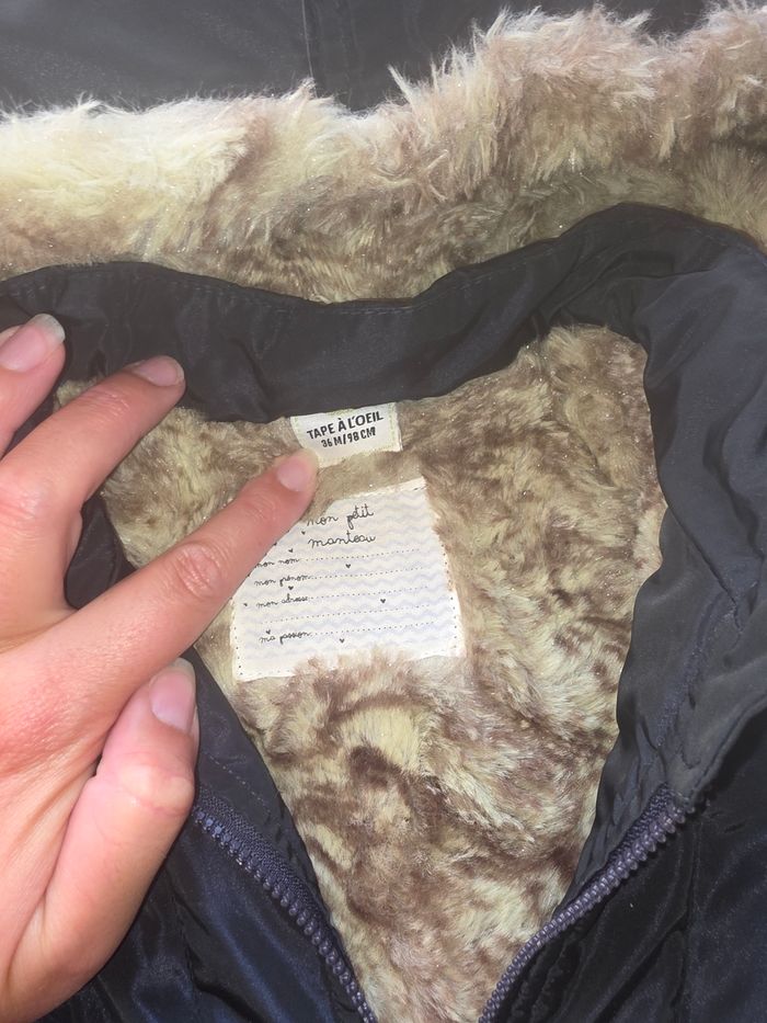 Manteau - doudoune fille tao - tape a l'œil taille 36 mois - 3 ans noir - photo numéro 2