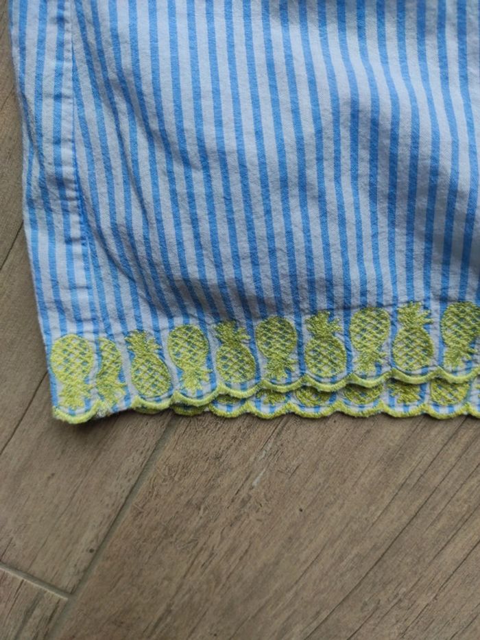 Tunique rayée bleue broderie ananas Primark 18/24 mois - photo numéro 3