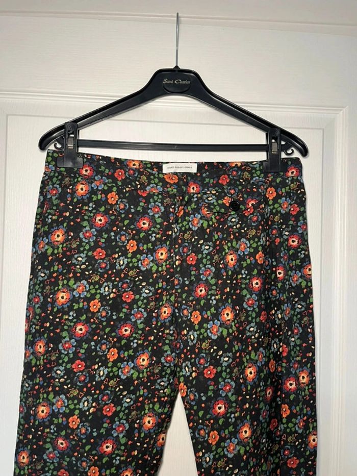 Pantalon fleuri côtelé - Isabel Marant étoile - 38 - photo numéro 6
