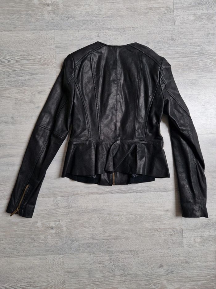 Superbe veste noire vintage en cuir de chèvre mademoiselle R La redoute taille 34 - photo numéro 8