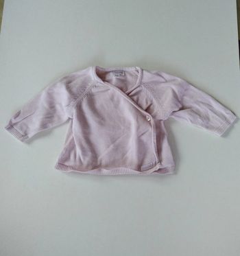 gilet cache coeur fille 1 mois Brioche rose