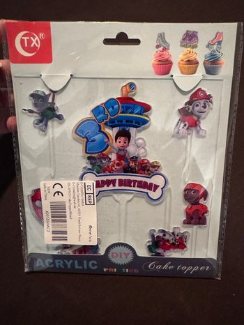 Décoration cupcake anniversaire Pat Patrouille 3 ans neuf