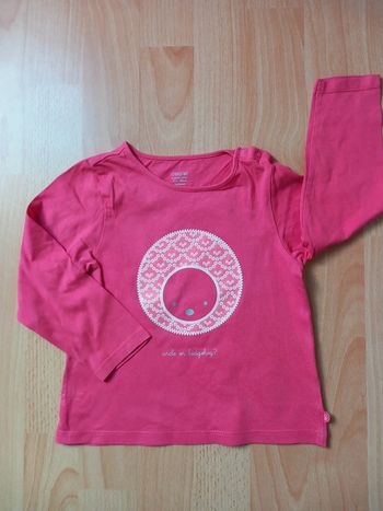 Tee-shirt manches longues rose Obaïbi 23 mois TBE