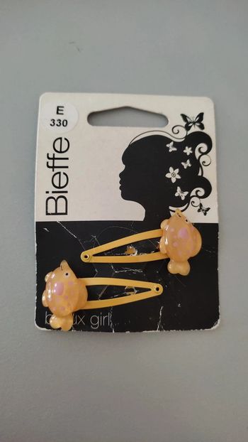 2 barrettes poissons oranges Bieffe