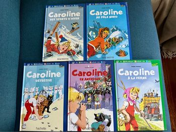 Lot de 5 livres bleu vert Caroline Pierre Probst albums Bibliothèque Hachette des petits bd