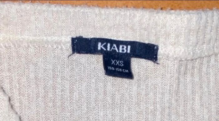 Belle robe pull couleur beige cotele taille xxs marque kiabi - photo numéro 3