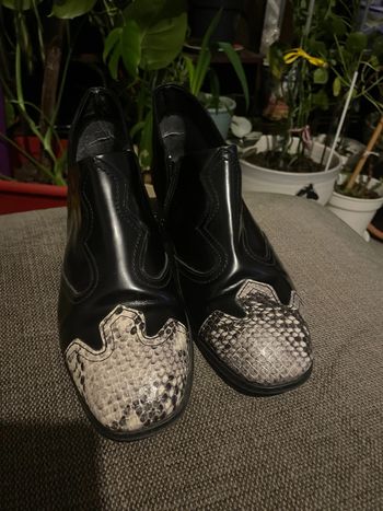 Bottines exclusives en cuir, noir