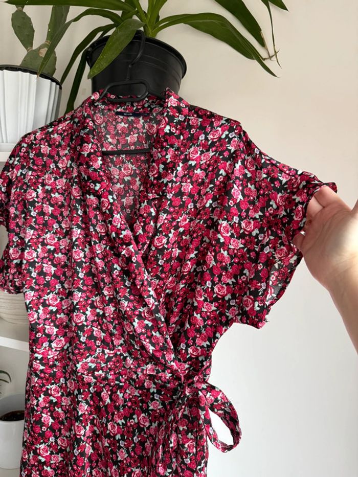 Robe longue fleurie satinée - photo numéro 3