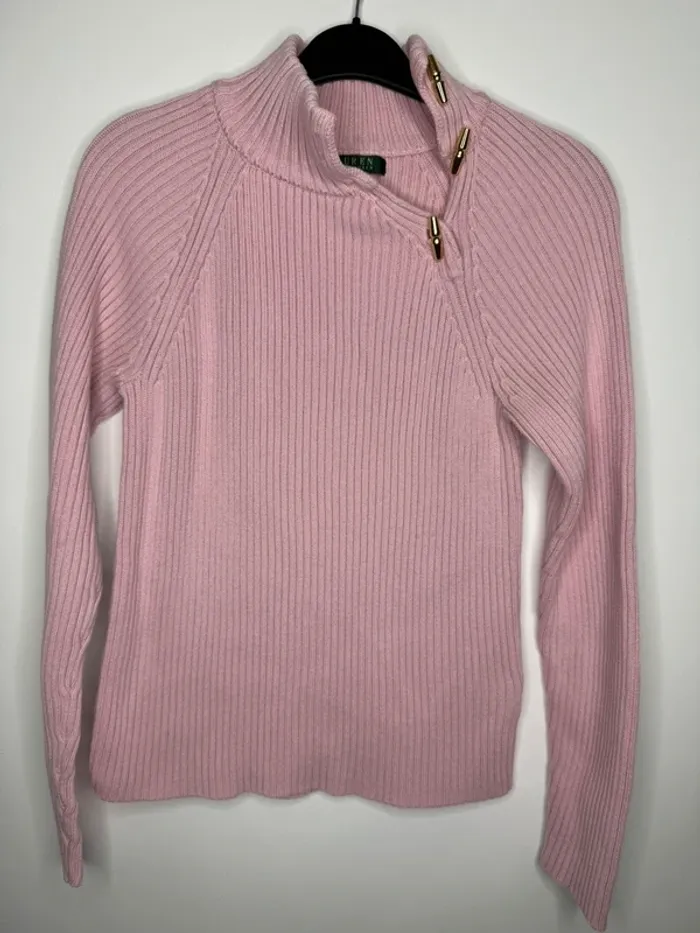 🌸 pull Torsadée Lauren / Ralph Lauren- Rose / T-S 🌸 - photo numéro 2