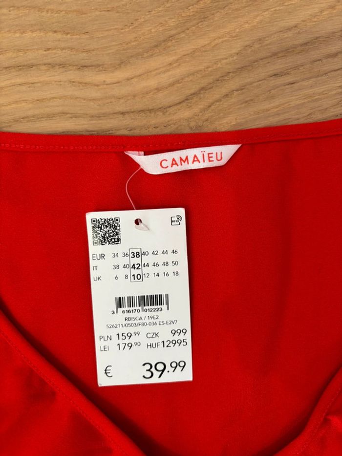 Neuve - Combinaison rouge Camaïeu taille 38 - photo numéro 5