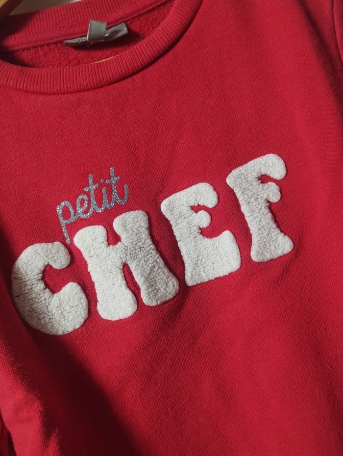Pull sweat rouge jbc 8ans fille - photo numéro 5
