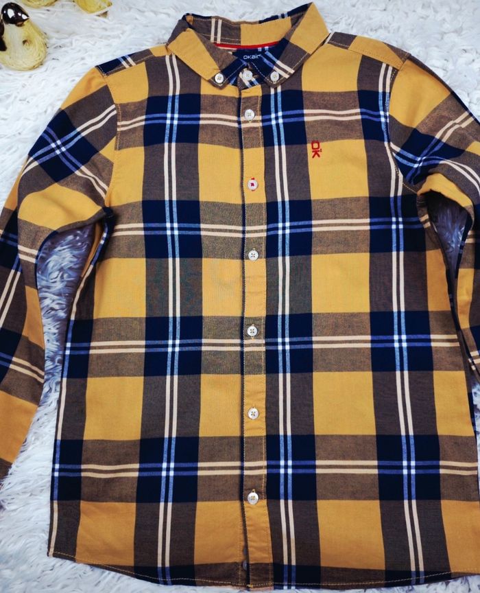 Chemise manches longues à carreaux multicolore Garçon taille 10 ans marque Okaidi 🎸 - photo numéro 3