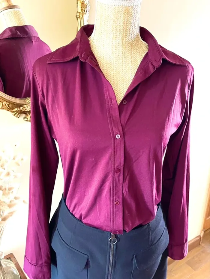 Sublime Chemise à col et boutonnage Autre Ton en Bordeaux taille 42