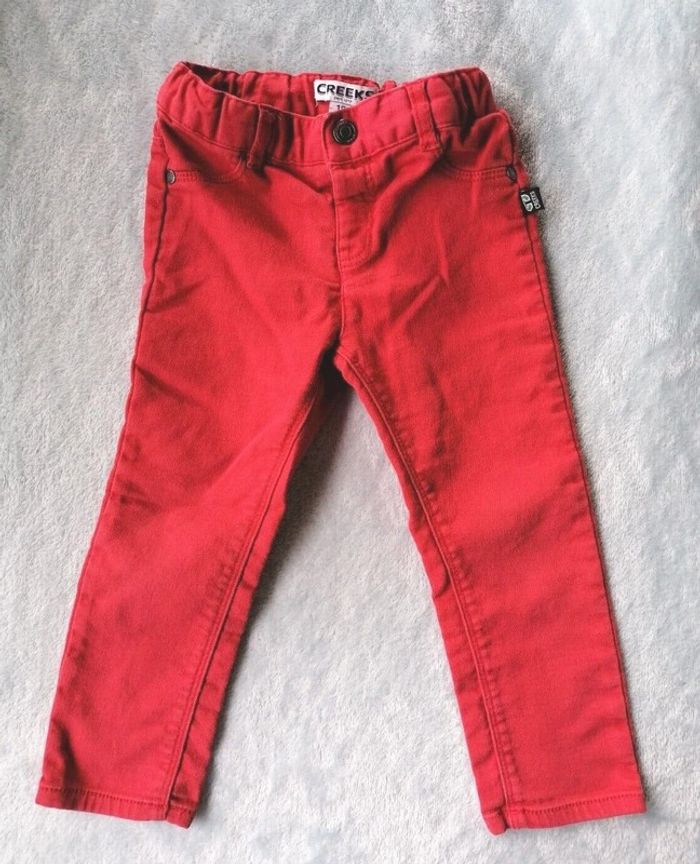 Jeans léger, stretch, rouge, Creeks, 18 mois