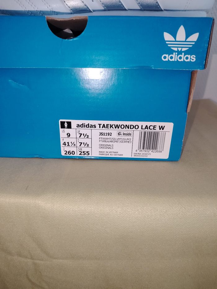 Adidas Taekwondo Lace Blanc/Argent NEUVES 41 1/3 - photo numéro 8