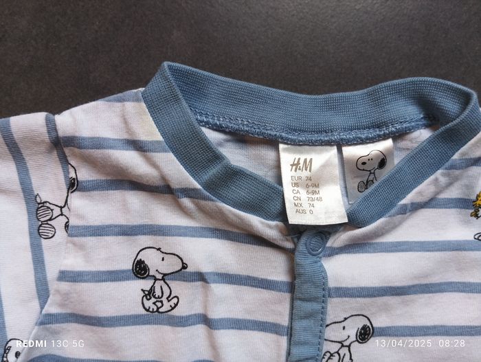 Pyjama coton Snoopy taille 12 mois - photo numéro 3