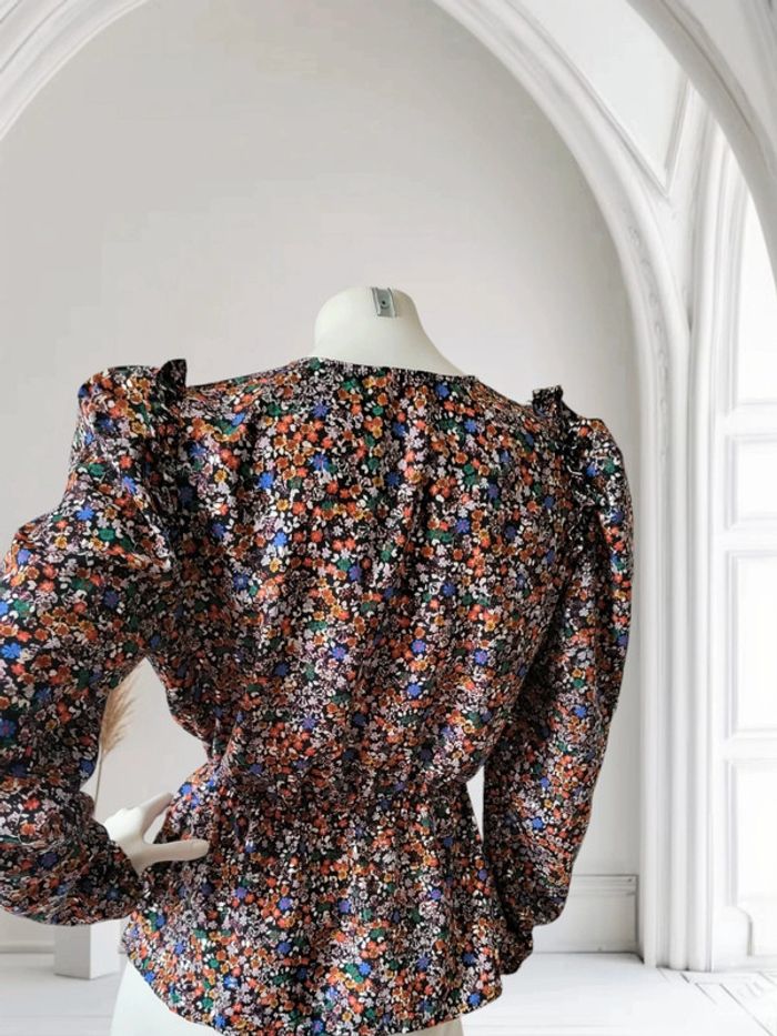 Blouse peplum fleurie t38 - photo numéro 2