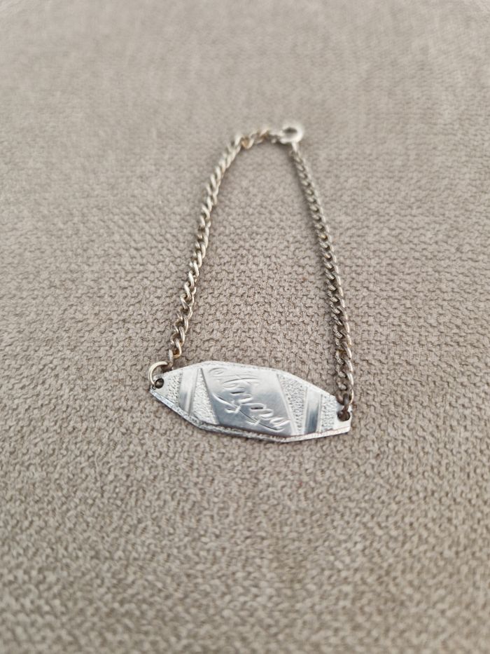 Bracelet de naissance argenté prénom Anna - photo numéro 3