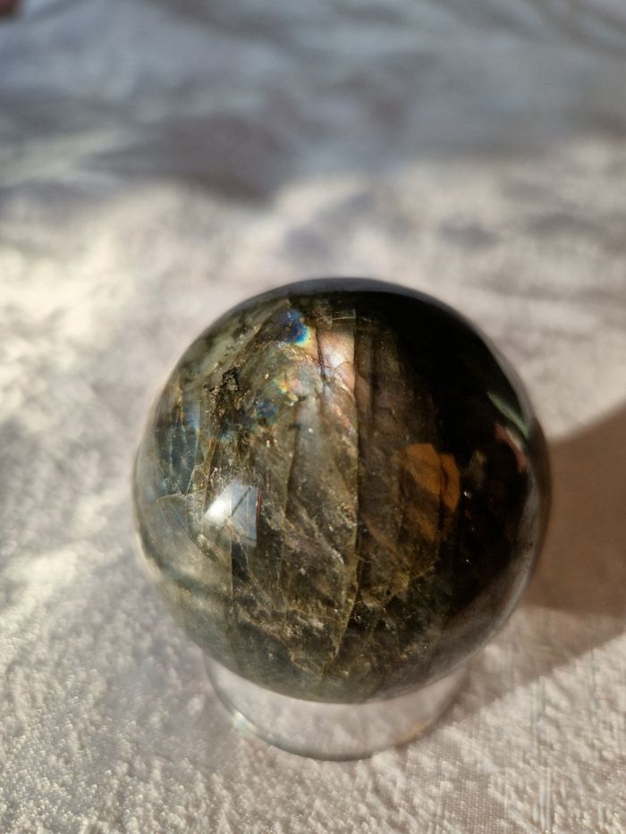 Sphère labradorite de Madagascar 238g neuve - photo numéro 4