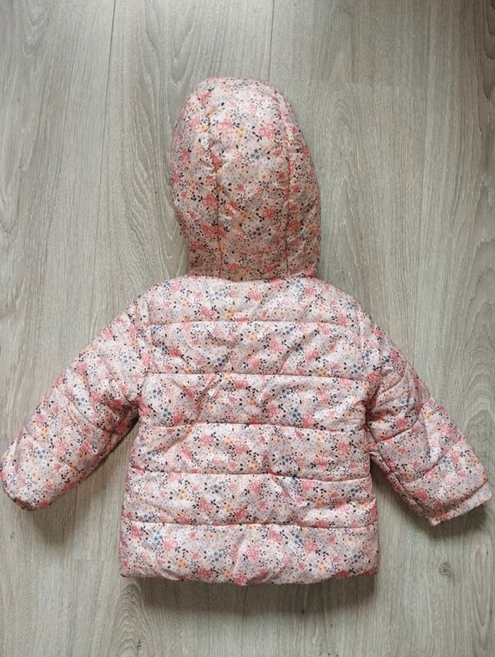 Doudoune rose saumon fleurs fille 12 mois Pat et Ripaton - photo numéro 3