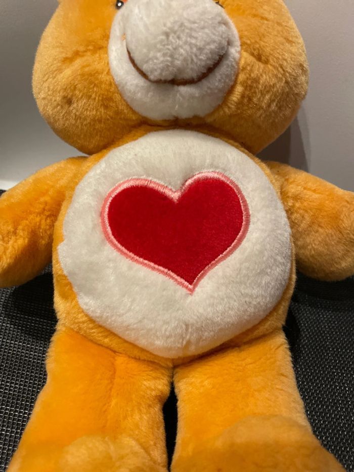 Peluche Bisounours orange Care Bears Grosbisou cœur Jemini 2004 30cm - photo numéro 10