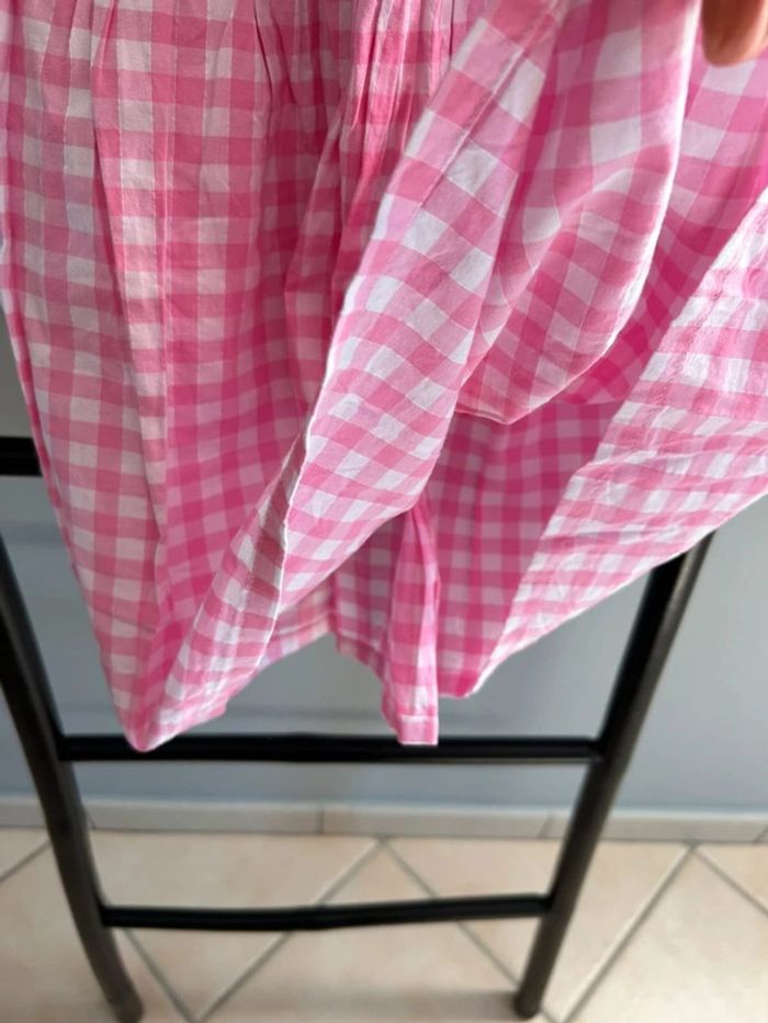 Robe à carreaux vichy rose + barrette - Taille 3-4 ans - photo numéro 4