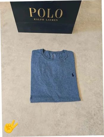 T-shirt Ralph Lauren L coupe col rond bleu Homme Men tee10b