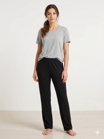pantalon fluide noir taille élastiquée taille 42-44 Pierre Cardin