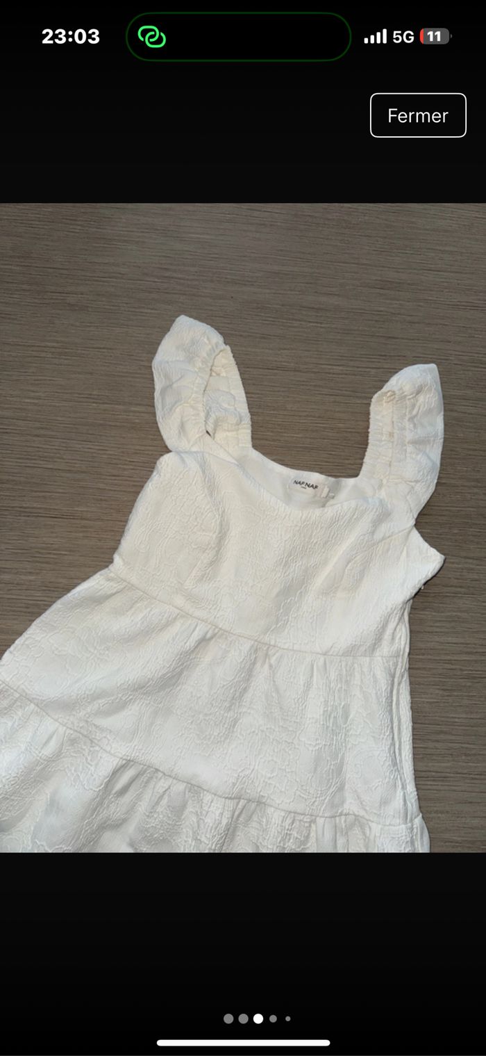 Robe naf naf blanche taille s - photo numéro 3